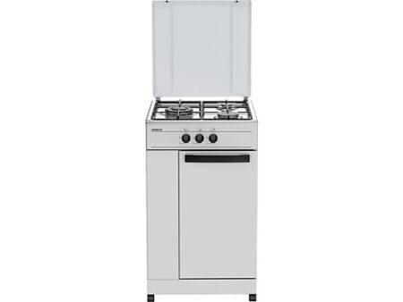 Cocina a gas Infiniton CC3FB, 3 quemadores, Gas natural, Control mecánico, Blanco