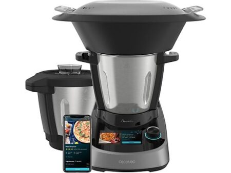 Robot de cocina Cecotec Mambo Touch, 1600 W, 3.3 L, 37 funciones, Wi-Fi, TFT 5”, Jarra Habana Antiadherente, Negro