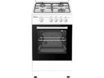 Cocina de gas SOLTHERMIC B0012791, 4 quemadores, Horno con puerta doble cristal, 50 cm, Blanco