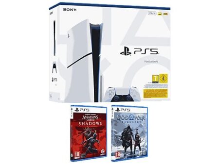 Sony PS5 Slim 1TB Standard Chasis E + Assassin’s Creed Shadows + God of War Ragnarök Consola 4K | 120Hz | 1 Mando | Edición Disco
