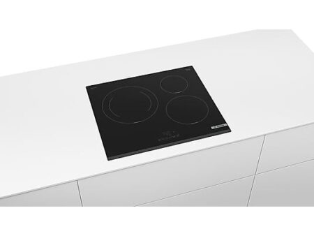 Placa de Inducción Bosch PUJ631BB5E, 3 Zonas, 28 cm, Función Sprint, Control TouchSelect, 60 cm, Negro