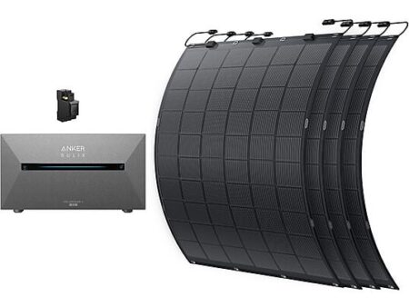 Kit Solar Anker SOLIX E1600 AC con 4 Paneles Flexibles FS20 de 900W, 1200W de Salida, Compatible con Banco Solar y Medidor Inteligente, Ahorro de Energía y Alta Durabilidad