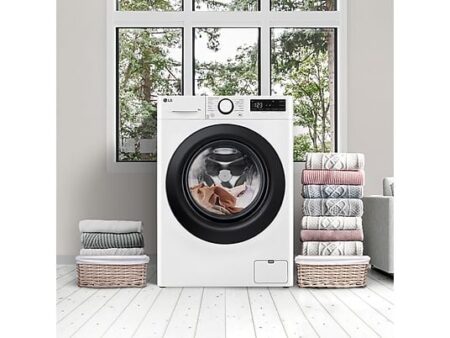 Lavadora LG F4WR5009A6W, 9kg, Carga Frontal, 1400rpm, 12 Programas, AI Direct Drive™, Vapor Steam™, Blanco