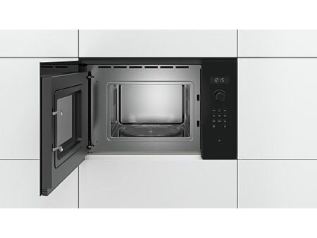 Microondas Integrable Bosch BFL524MB0, 800W, 5 Niveles, 20L, 7 Programas Automáticos, Negro, Función Descongelar