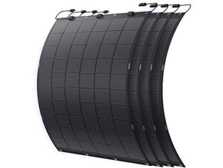 Kit Solar Anker SOLIX FS20, Paneles Solares Flexibles 225W Pack de 4, Resistente al Agua, Instalación Rápida en Superficies Curvas