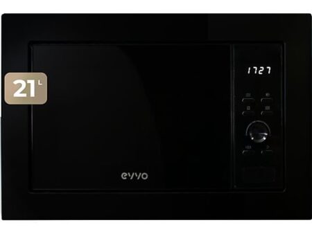 Microondas Integrable EVVO Mi30B 750W, 21L, 5 Niveles, Función Grill, Negro