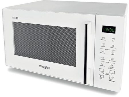 Microondas Whirlpool MWP 253 W, 900W, Grill 1000W, 7 Niveles, 25L, Blanco con Función Jet Start