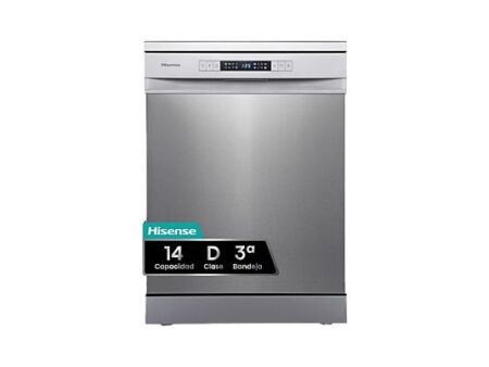 Lavavajillas Hisense HS623D10X 14 Servicios 7 Programas 60 cm Media Carga Tercera Bandeja Inox