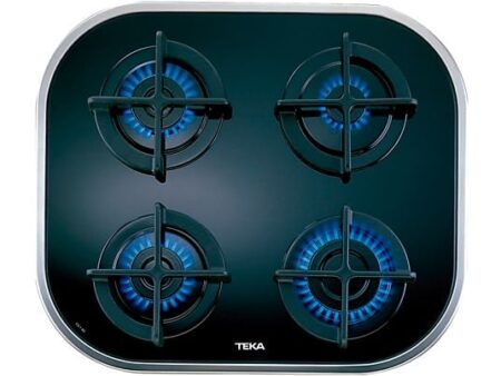 Placa de Gas Teka 10205283 CG.1 4G-AI-AL, 4 Zonas, 59 cm, Gas Natural, Polivalente, Integrable, Sin Mandos, Negro