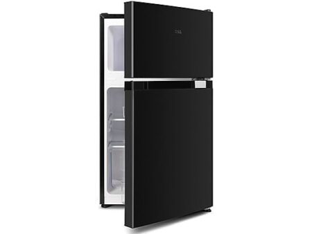 Nevera pequeña CHIQ FTM86L4LE, Inox Oscuro, 85L, 2 Puertas, Congelación Rápida, 39 dB, 84.5 cm