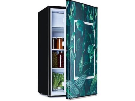 Nevera pequeña Klarstein CoolArt, 79L, 44.5cm, Congelador 9L, 41dB, Diseño Moderno, Negro, Regulador de Temperatura