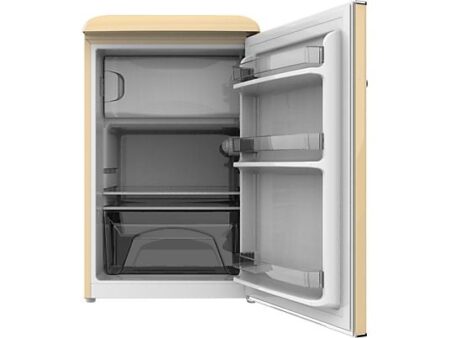 Nevera Pequeña Cecotec Bolero CoolMarket TT Origin 110, 110L, Retro Beige, LED Interior, Tirador Gold, 90 cm, Eficiencia Energética E