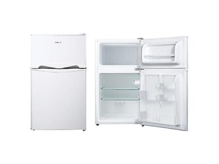 Nevera Pequeña NEVIR NVR-DD58650-BE, 87L, Doble Puerta, 90 cm, Blanco, Eficiencia Energética E