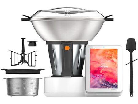 Robot de cocina TAURUS Mycook Next, 2000W, inducción, 2.5L, WiFi, pantalla táctil 10", más de 30 funciones, blanco