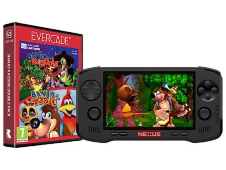 Consola Retro Portátil Evercade Nexus 4GB Negra + Banjo-Kazooie & Tooie Cartucho + Funda