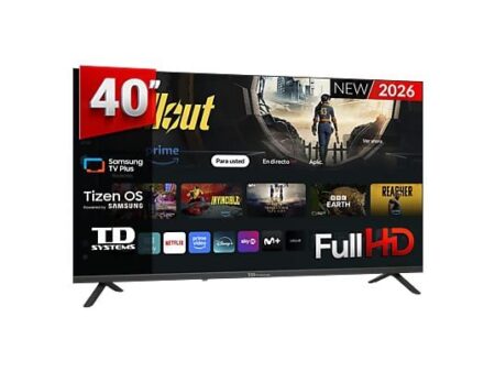 TD Systems M40C22TIZEN 40” TV LED Full HD, Smart TV Tizen 8.0 (Samsung), HDR10, WiFi, Bluetooth, DVB-T2/S2, Negro