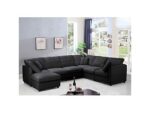 Sofá YHL VOYURA 2213 L de Chenilla Negro - Diseño Minimalista, Comodidad y Estilo Moderno