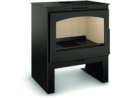 Estufa de Leña TJ MILA MUEBLE, 7,2 kW, Gris, Eficiencia Energética A+