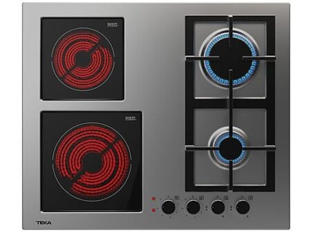 Placa Modular TEKA EFX 60.1 2G 2H AI AL, 4 Zonas (Gas + Eléctrico), 600 mm, Acero Inoxidable