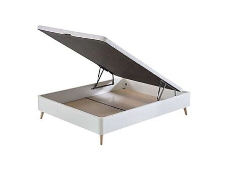 Pack Colchón + Canapé 150x190 cm - MIROYTENGO Grafeno Bio, Madera Blanco, Con Patas Cónicas, Hipoalergénico