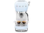 Cafetera Express Smeg ECF02PBEU 15 Bar 1350W 1.1L 25 Tazas Azul Pastel con Vaporizador y Molinillo Integrado