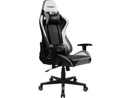 Silla Gaming Drift DR175 2D Regulable en Altura y Anchura, Respaldo Reclinable, Cojines Lumbar y Cervical, Poliuretano, Negro y Gris, 150kg