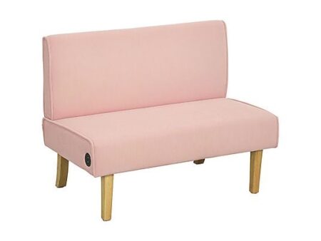 Sofá HOMCOM 2 Plazas, Rosa, Con Puertos USB y Tipo-C, Tapizado de Pana, Carga de Dispositivos, Confort y Soporte Excepcional, hasta 240 kg