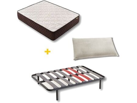 Pack Colchón + Somier + Almohada Descansín Visco-Soft Gel Premium 120x180 cm, Espumación Alta Densidad, Blanco