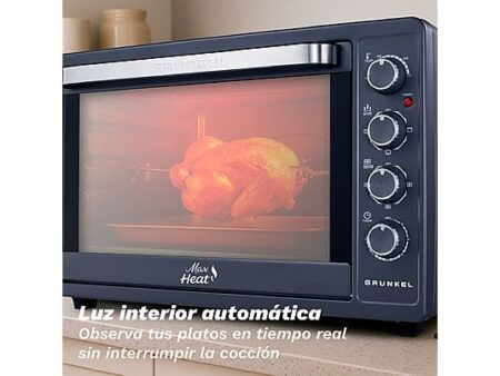 Horno de Sobremesa GRUNKEL HR-63MAX - 63 L, 2200 W, Convección, 3 Posiciones de Calor, Negro