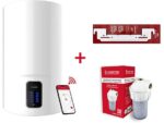 Termo Eléctrico Lydos Wifi Ariston 80L, Blanco, Control Electrónico, Tecnología WaterPlus, Incluye Instafix y Filtro Antical