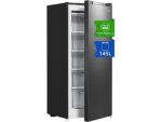 Congelador Vertical CHiQ FSD160D4E, 145L, 126 cm, 5 Cajones, Metal Cepillado Oscuro, Control Mecánico, Eficiencia Energética E