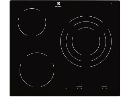 Placa vitrocerámica Electrolux EHF6232IOK 60 cm 3 zonas, Zona Triple 27 cm, Mandos Touch Control, Negro