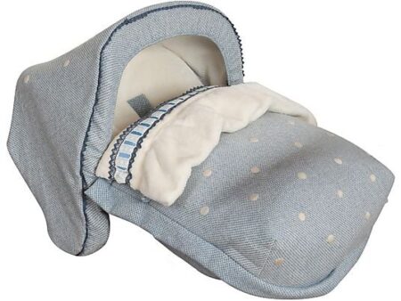 Accesorio Portabebé Caricias BABYLINE Azul, Saco Universal + Capota + Cubre Arnés, Grupo 0, Adaptable a la Mayoría de Sillas