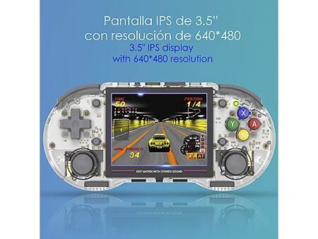 DAM ELECTRONICS Consola Retro Multiplataforma RG353PS, 16GB, 23,000 Juegos, Pantalla IPS 3.5", Blanco