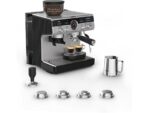 Cafetera Express Krups Precision XP801T 15 bar 1500W, Molinillo Integrado 30 Ajustes, 3.5L, Thermoblock, 2 Tazas, Inox