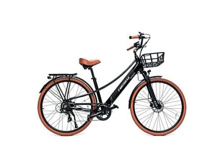 Bicicleta Eléctrica de Ciudad EMOTORAD Plymouth Negra 250W 36V, Ruedas 27.5", Autonomía 80 km, Shimano 7 Velocidades