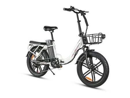 Bicicleta Eléctrica Plegable SAMEBIKE CY20 Pro, Motor 250W, Batería 36V 13Ah, Autonomía hasta 110 km, Blanco