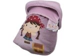 Saco Universal para Portabebé Pretty Pirate BABYLINE Rosa + Capota + Cubre Arnés - Ideal para Grupo 0, Transpirable y Ajustable