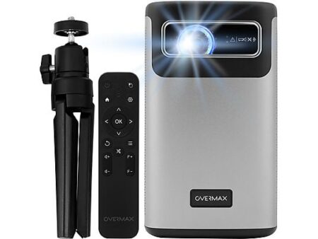 Proyector Portátil OVERMAX MULTIPIC 8.1 Full HD 4K, Inalámbrico, Batería 40,000 h, Android, Plata