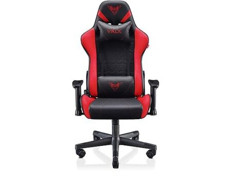 Silla Gaming VALK NYX, Reclinable, Cojines, Pistón Clase 4, Espuma Moldeada en Frío, Reposabrazos 2D, Hasta 120 kg, Rojo