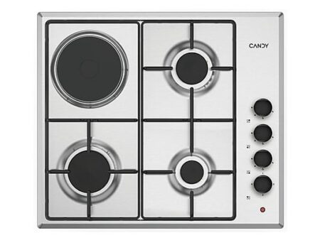 Placa Modular Candy Idea CMGH31X/1, 4 Zonas, Gas NG + LPG (Propano/Butano), Acero Inoxidable, 580 mm