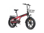 Bicicleta eléctrica urbana YOUIN Dallas BK1650, 250W, 20", Rojo/Negro, FAT Plegable