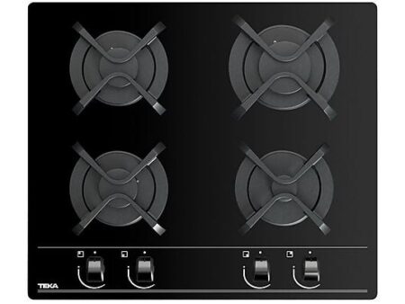 Placa de Gas Teka GBC 6400, 4 Zonas, Gas Natural, 60 cm, Negro