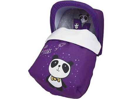 Saco Portabebé Panda BABYLINE Universal, Microfibra Transpirable, Morado, Incluye Capota y Cubre Arnés