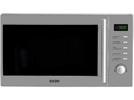 Microondas SVAN SMW2700DGX, 1 kW, 20 l, Gris, Grill, 5 Niveles