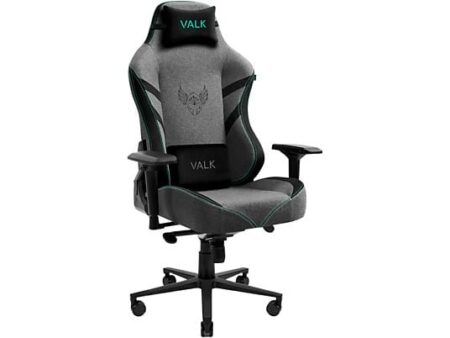 Silla Gaming VALK Freya Gris Atómico, Reclinable 160°, Reposabrazos 4D Ajustables, Tela Transpirable, Cojines Memory Foam, hasta 130 kg