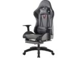 Silla Gaming FOXSPORT DJ05, 3D Reposabrazos Ajustables, Respaldo Inclinable 155°, Cojín Lumbar y Cervical, hasta 200kg, Negro