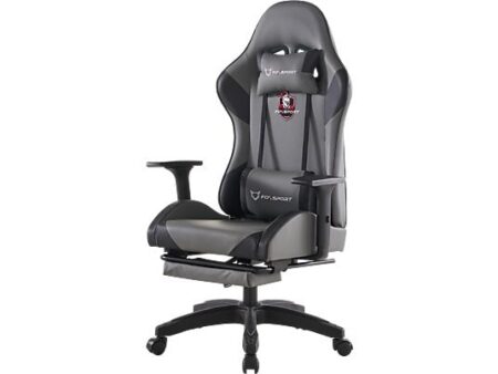 Silla Gaming FOXSPORT DJ05, 3D Reposabrazos Ajustables, Respaldo Inclinable 155°, Cojín Lumbar y Cervical, hasta 200kg, Negro