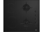 Placa Modular BEKO HILM 64120 S, 4 Zonas (Gas + Eléctrica), 600 mm, Control Giratorio, Negro