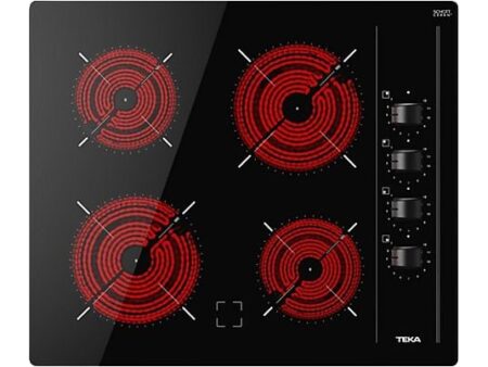 Placa Vitrocerámica Teka TBC 64000 XFL, 4 Zonas, 6000W, 60 cm, Negro, Función Booster, Control Táctil